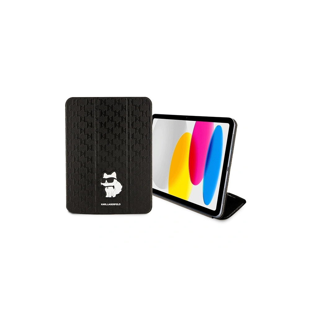Hurtownia GSM - Etui Karl Lagerfeld KLFC11SAKHPCK Apple iPad 10.9 2022 (10. generace) černý/black Saffiano Monogram Choupette Magnet Allover - KLD1526 - {ean13} - Hurt
