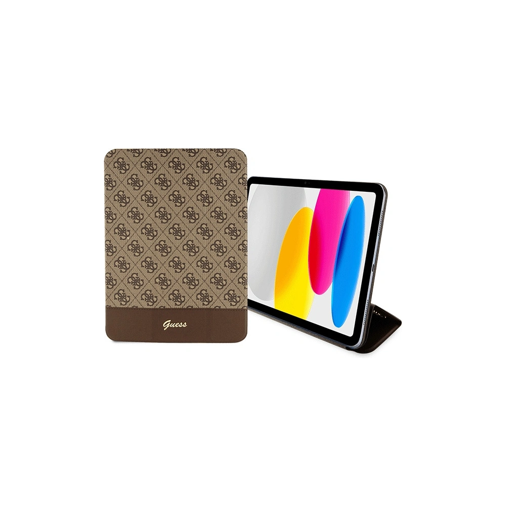 Hurtownia GSM - Etui Guess GUFC11PS4SGW Apple iPad 10.9 2022 (10. generace) hnědý/brown 4G Stripe Allover - GUE2436 - {ean13} - Hurt