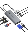Hurtownia GSM - Adaptér 12w1 Choetech HUB-M26 USB-C na USB-C+ USB-A+ HDMI+ VGA+ AUX+ SD+ TF (šedý) - CHT41 - {ean13} - Hurt