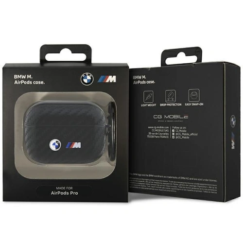 Etui BMW BMAPWMPUCA2 Apple AirPods Pro cover czarny/black Carbon Double Metal Logo