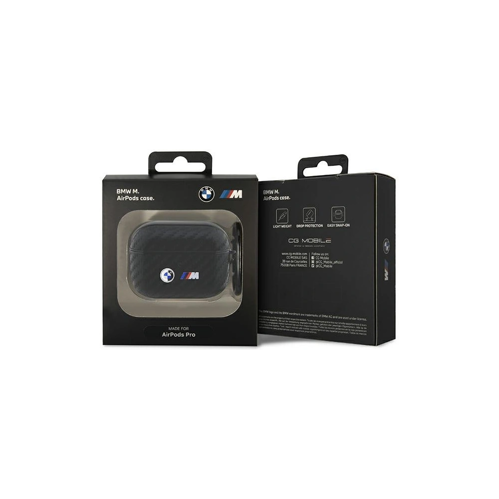 Hurtownia GSM - Etui BMW BMAPWMPUCA2 Apple AirPods Pro husă neagră/carbon cu logo dublu din metal - BMW426 - {ean13} - Hurt