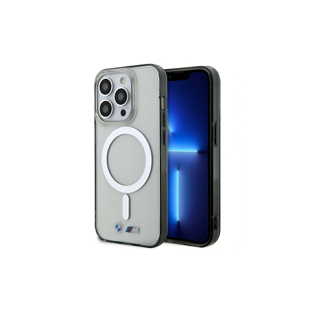 Hurtownia GSM - Etui BMW BMHMP14LHCRS Apple iPhone 14 Pro transparente Hardcase Silber Ring MagSafe - BMW428 - {ean13} - Hurt