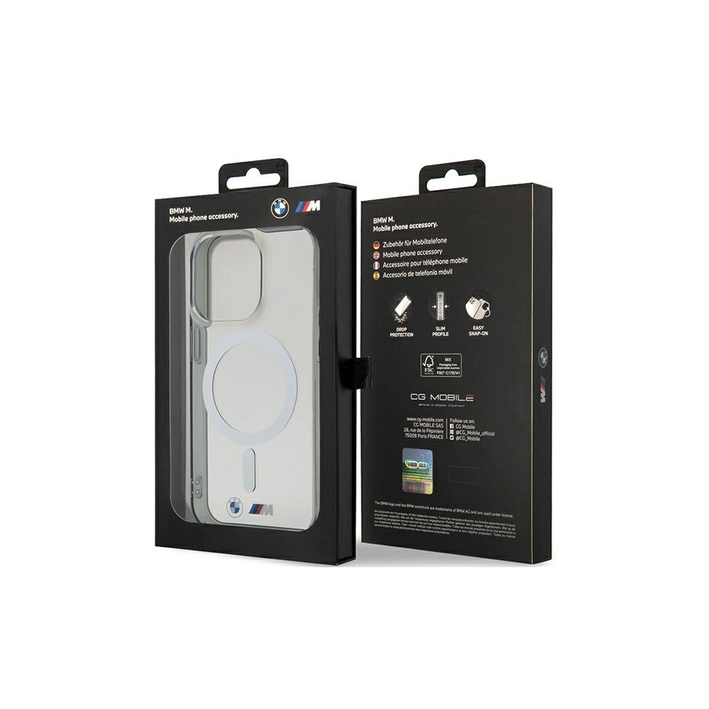 Hurtownia GSM - Etui BMW BMHMP14LHCRS Apple iPhone 14 Pro transparente Hardcase Silber Ring MagSafe - BMW428 - {ean13} - Hurt