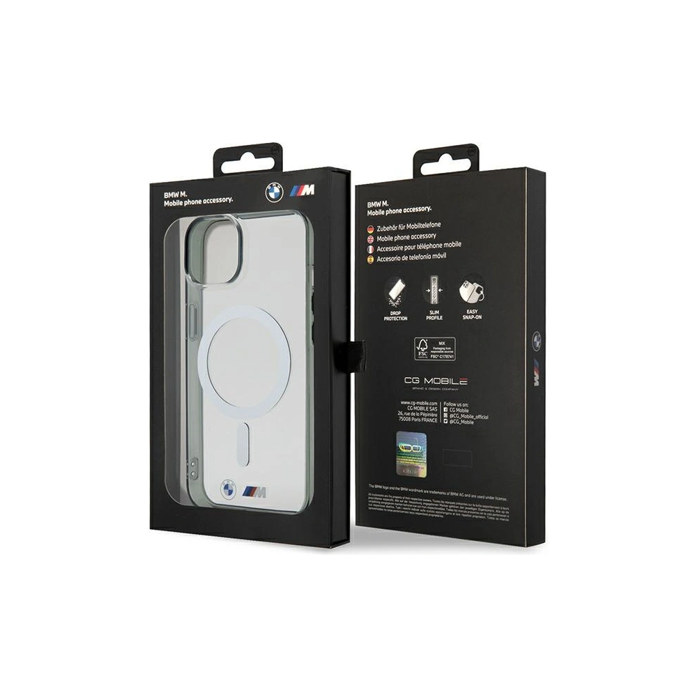 Hurtownia GSM - Etui BMW BMHMP14MHCRS Apple iPhone 14 Plus / 15 Plus átlátszó kemény hátlap Silver Ring MagSafe - BMW432 - {ean13} - Hurt