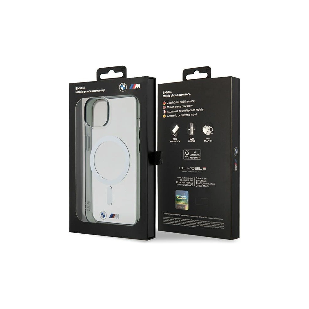 Wholesale BMW BMHMP14SHCRS Apple iPhone 14 transparent hardcase Silver Ring MagSafe - BMW435 - {ean13} - Hurt
