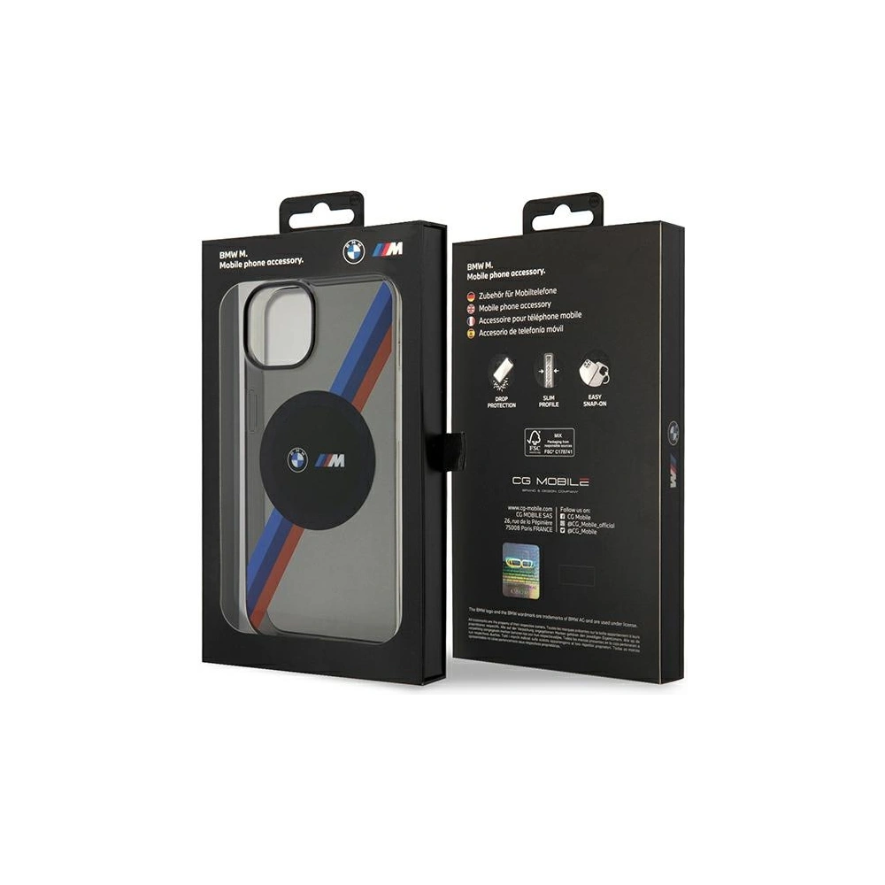 Hurtownia GSM - Etui BMW BMHMP14SHDTK Apple iPhone 14 gri/grey Tricolor Stripes MagSafe - BMW436 - {ean13} - Hurt