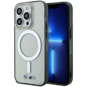 Etui BMW BMHMP14XHCRS Apple iPhone 14 Pro Max transparent hardcase Silver Ring MagSafe