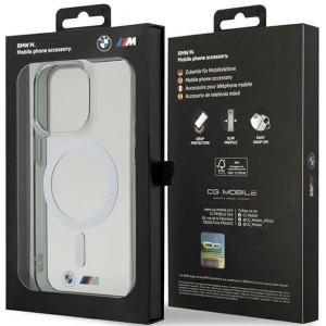 Etui BMW BMHMP14XHCRS Apple iPhone 14 Pro Max transparent hardcase Silver Ring MagSafe