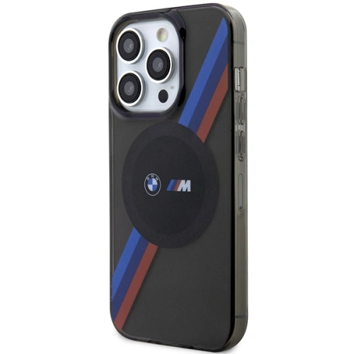 Etui BMW BMHMP14XHDTK Apple iPhone 14 Pro Max szary/grey hardcase Tricolor Stripes MagSafe