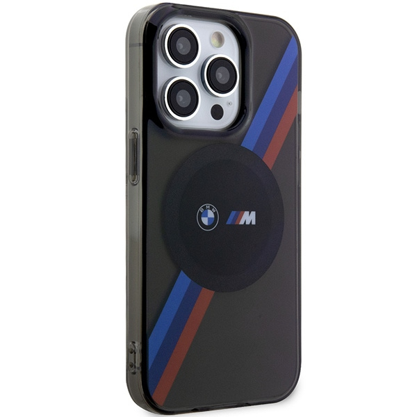 Kryt BMW BMHMP14XHDTK Apple iPhone 14 Pro Max grey hardcase Tricolor Stripes MagSafe