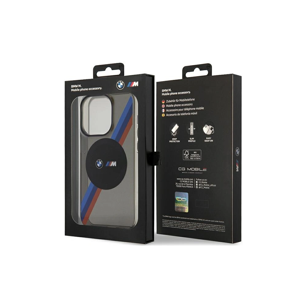 Wholesale BMW BMHMP14XHDTK Apple iPhone 14 Pro Max grey hardcase Tricolor Stripes MagSafe - BMW440 - {ean13} - Hurt