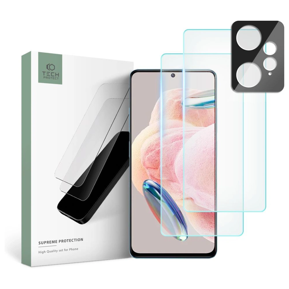 Wholesale Tech-Protect Supreme Set Xiaomi Redmi Note 12 LTE Clear [2+1 PACK] - THP1897 - {ean13} - Hurt