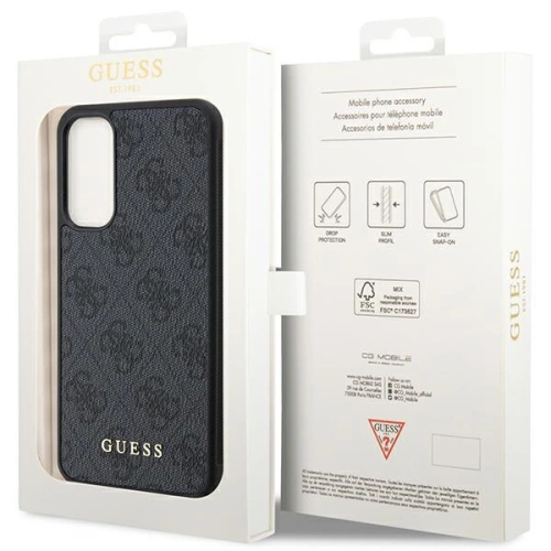 Etui Guess GUHCSA34G4GFGR Samsung Galaxy A34 5G szary/grey hard case 4G Metal Gold Logo
