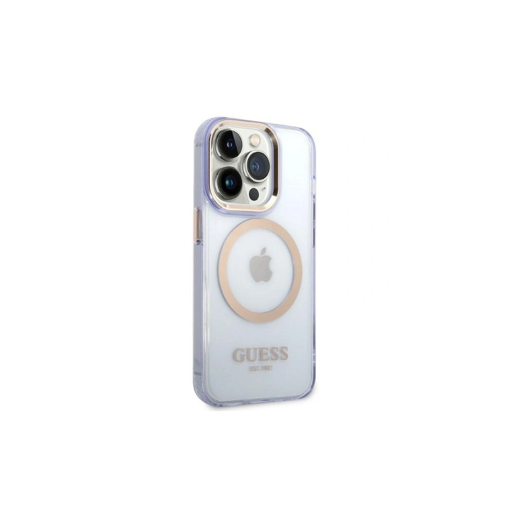 Hurtownia GSM - Etui Guess GUHMP14LHTCMU Apple iPhone 14 Pro purpurowy/purple hard case Gold Outline Translucent MagSafe - GUE2448 - {ean13} - Hurt