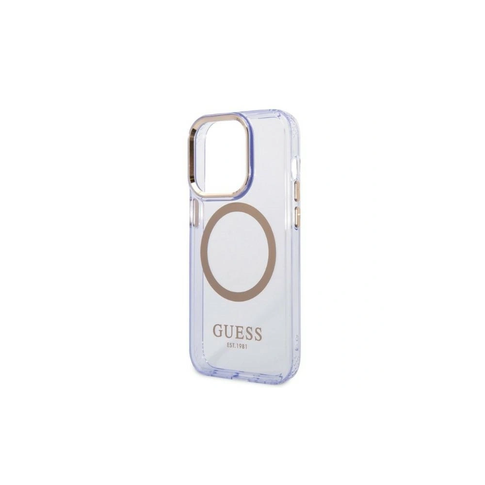 Hurtownia GSM - Etui Guess GUHMP14LHTCMU Apple iPhone 14 Pro purpurowy/purple hard case Gold Outline Translucent MagSafe - GUE2448 - {ean13} - Hurt