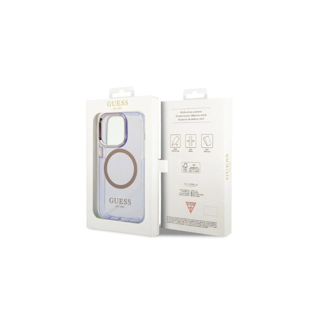 Hurtownia GSM - Etui Guess GUHMP14LHTCMU Apple iPhone 14 Pro purpurowy/purple hard case Gold Outline Translucent MagSafe - GUE2448 - {ean13} - Hurt