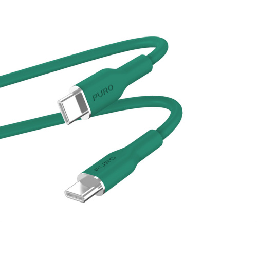 Puro Distributor - 8018417442254 - PUR672 - PURO ICON Soft Cable USB-C/USB-C 1.5m (Jade) - B2B homescreen