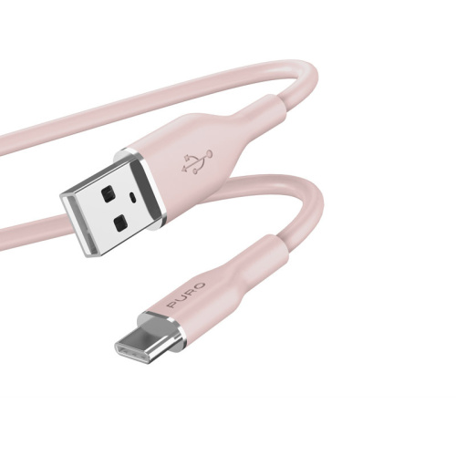 Hurtownia Puro - 8018417441035 - PUR676 - Kabel PURO ICON Soft Cable USB-C/USB-A 1.5m (Dusty Pink) - B2B homescreen