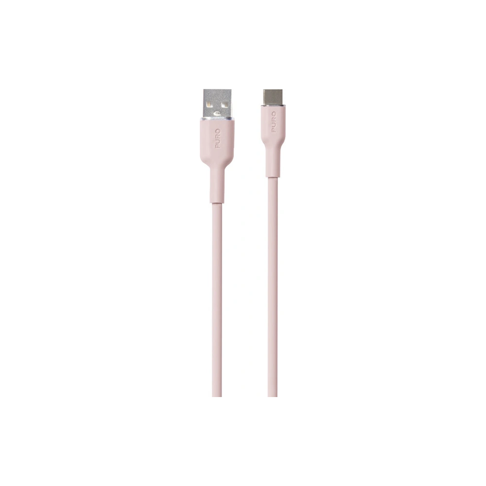 Hurtownia GSM - Kabel PURO ICON Soft Cable USB-C/USB-A 1.5m (Prašná růžová) - PUR676 - {ean13} - Hurt