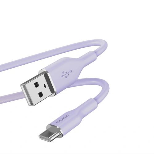 Kabel PURO ICON Soft Cable USB-C/USB-A 1.5m (Tech Lavender)