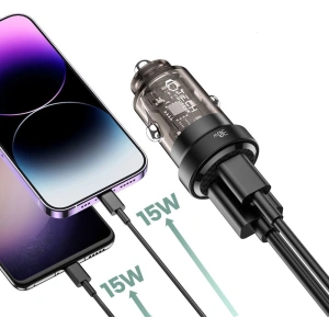 Hurtownia GSM - Nabíječka do auta Tech-Protect CC30W 2-portová nabíječka do auta PD 30W QC 3.0 černá - THP1904 - {ean13} - Hurt