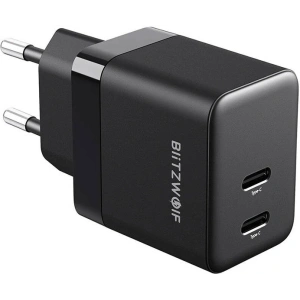 Hurtownia GSM - Ładowarka sieciowa Blitzwolf BW-S22 GaN 2x USB-C, 35W (czarna) - BLZ552 - {ean13} - Hurt