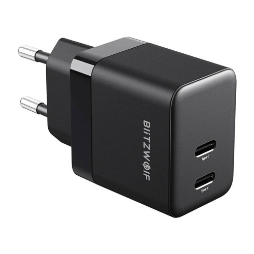 Ładowarka sieciowa Blitzwolf BW-S22 GaN 2x USB-C, 35W (czarna)