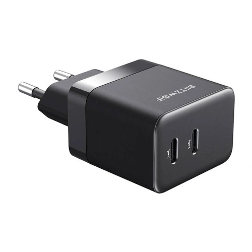 Ładowarka sieciowa Blitzwolf BW-S22 GaN 2x USB-C, 35W (czarna)