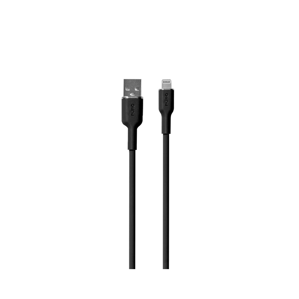 Hurtownia GSM - Kabel PURO ICON Soft Cable USB-A/Lightning 1.5m (Černá) - PUR683 - {ean13} - Hurt