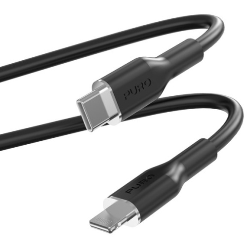 Hurtownia Puro - 8018417440939 - PUR685 - Kabel PURO ICON Soft Cable USB-C/Lightning 1.5m (Black) - B2B homescreen