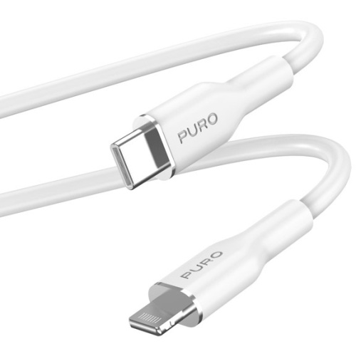 Puro Distributor - 8018417440922 - PUR686 - PURO ICON Soft Cable USB-C/Lightning 1.5m (White) - B2B homescreen