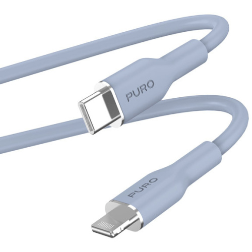 Puro Distributor - 8018417442841 - PUR687 - PURO ICON Soft Cable USB-C/Lightning 1.5m (Powder Blue) - B2B homescreen