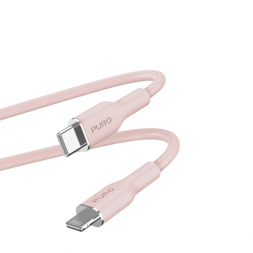 Kabel PURO ICON Soft Cable USB-C/Lightning 1.5m (Dusty Pink)