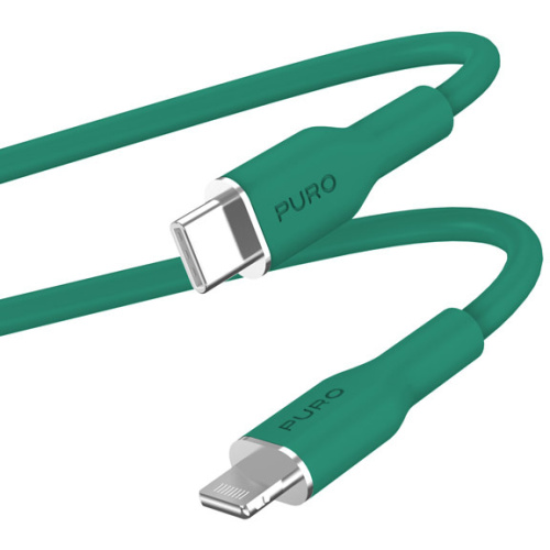 Puro Distributor - 8018417442834 - PUR690 - PURO ICON Soft Cable USB-C/Lightning 1.5m (Jade) - B2B homescreen