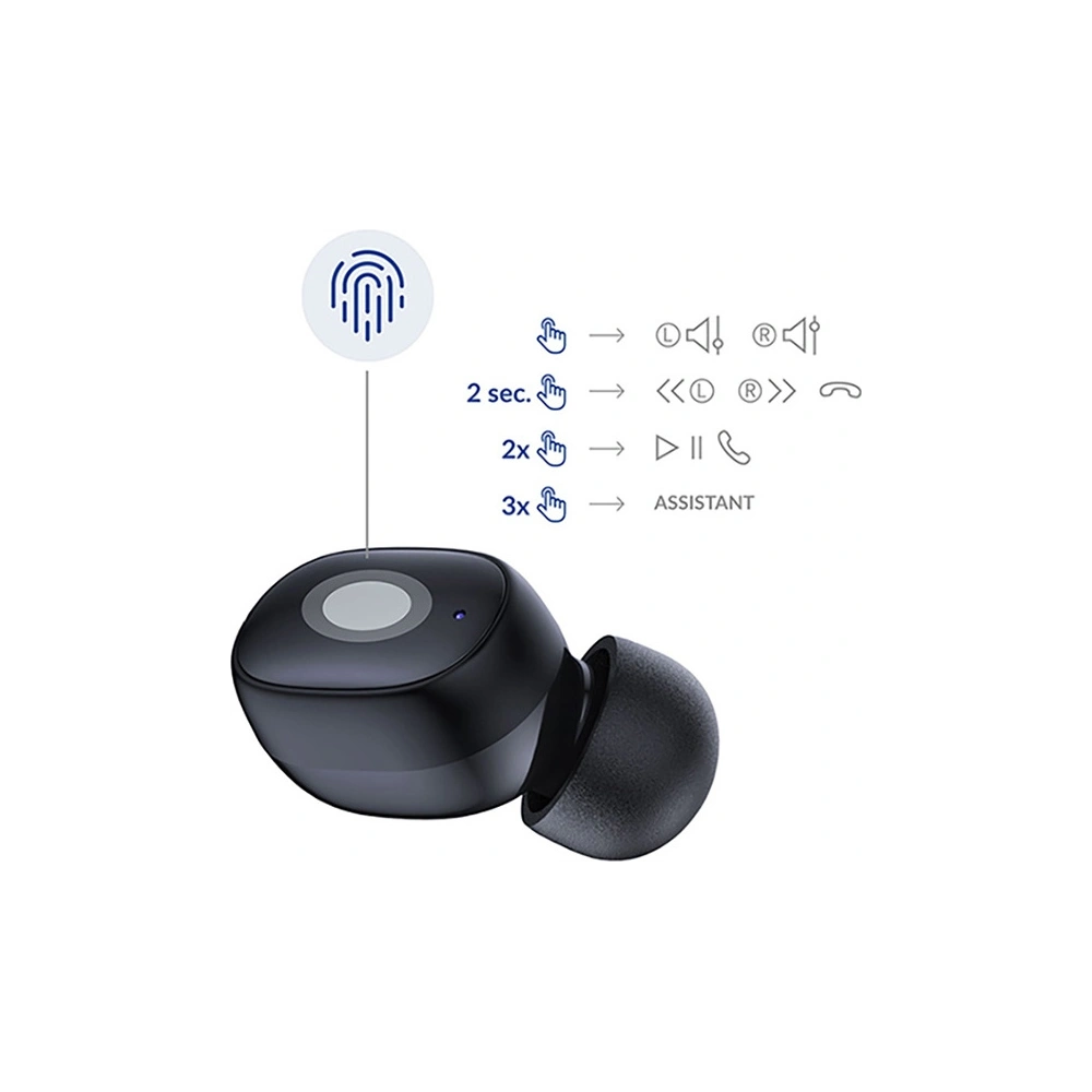 Hurtownia GSM - Fülhallgató TWS 3MK FlowBuds Bluetooth 5.3 fekete - 3MK4780 - {ean13} - Hurt