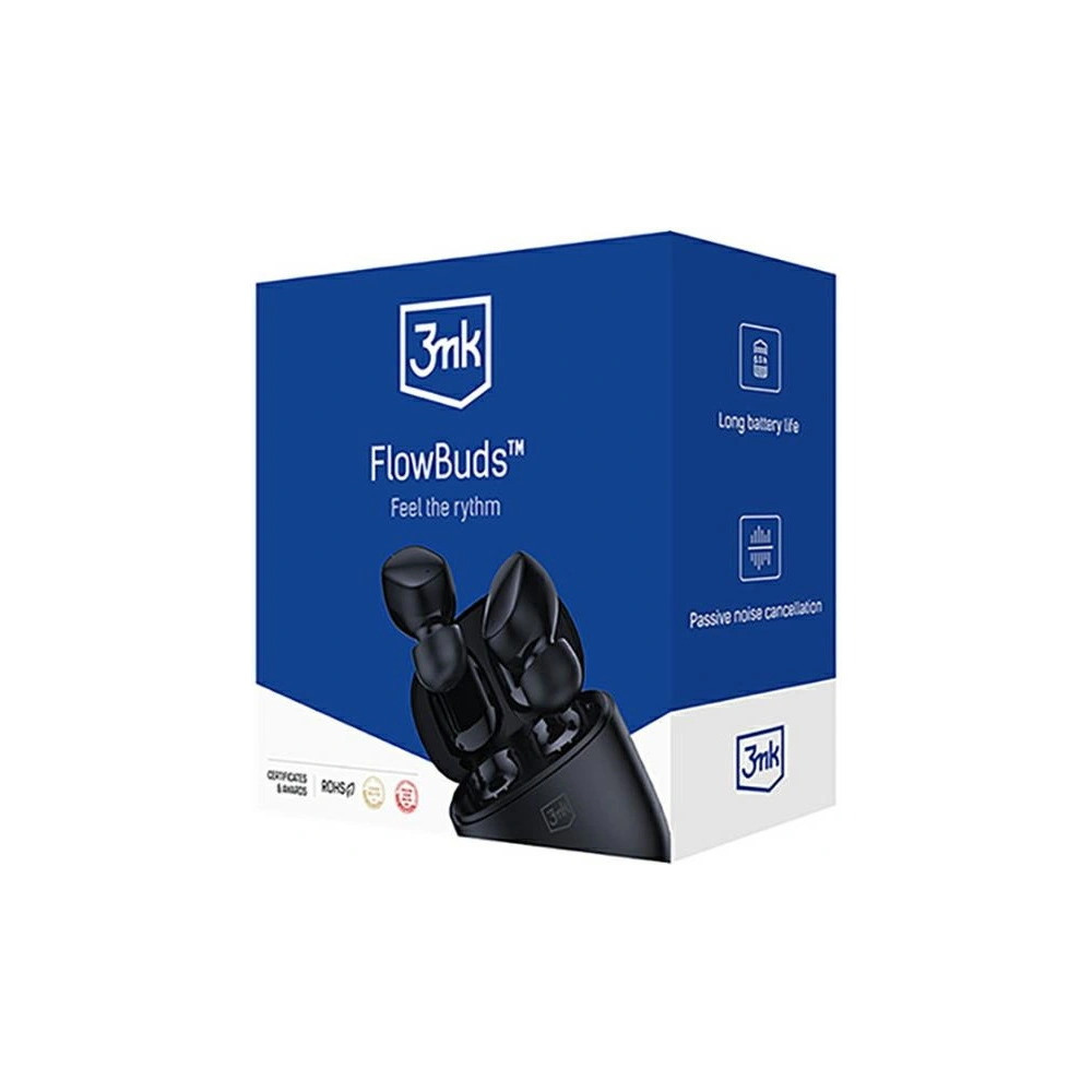 Hurtownia GSM - Fülhallgató TWS 3MK FlowBuds Bluetooth 5.3 fekete - 3MK4780 - {ean13} - Hurt