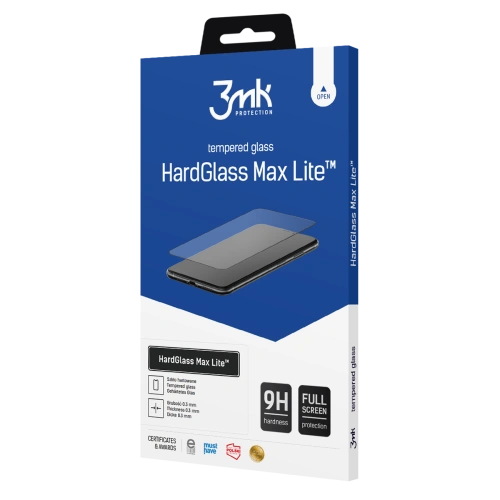 Szkło hartowane 3MK HardGlass Max Lite Xiaomi Redmi Note 12 Pro/12 Pro+ Plus czarne