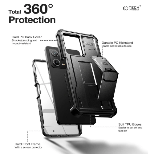 Etui Tech-Protect Kevlar Pro Xiaomi Redmi Note 12 Pro 5G/POCO X5 Pro 5G Black