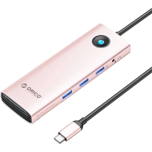 Hurtownia GSM - Dokovací stanice HUB 10v1 Orico USB-C, HDMI, 3xUSB, SD/TF, Audio (růžové zlato) - ORC141 - {ean13} - Hurt