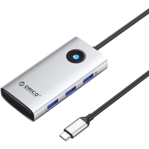 Hurtownia GSM - Dokovací stanice HUB 6v1 Orico USB-C, HDMI, 3xUSB (stříbrná) - ORC143 - {ean13} - Hurt