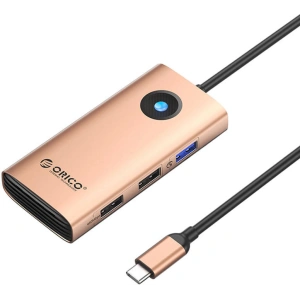 Hurtownia GSM - Dokovací stanice HUB 5v1 Orico USB-C, HDMI, 2xUSB (růžové zlato) - ORC144 - {ean13} - Hurt