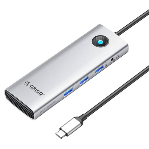 Orico Distributor - 6941788814981 - ORC145 - Orico Docking Station HUB 10in1 USB-C, HDMI, 3xUSB, SD/TF, Audio (silver) - B2B homescreen