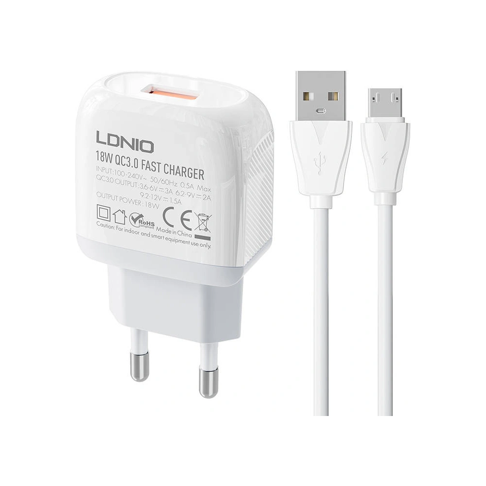 Hurtownia GSM - Nabíječka LDNIO A1307Q 18W + microUSB kabel - LDN116 - {ean13} - Hurt