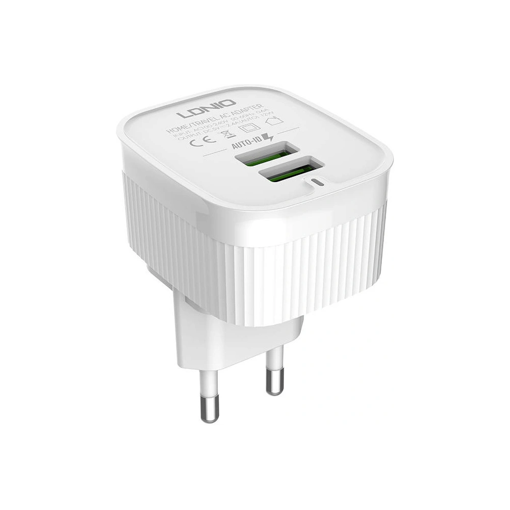 Hurtownia GSM - Încărcător de rețea LDNIO A201 2xUSB-A + cablu Lightning - LDN120 - {ean13} - Hurt
