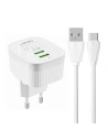 Hurtownia GSM - Încărcător de rețea LDNIO A201 2xUSB-A + cablu USB-C - LDN122 - {ean13} - Hurt