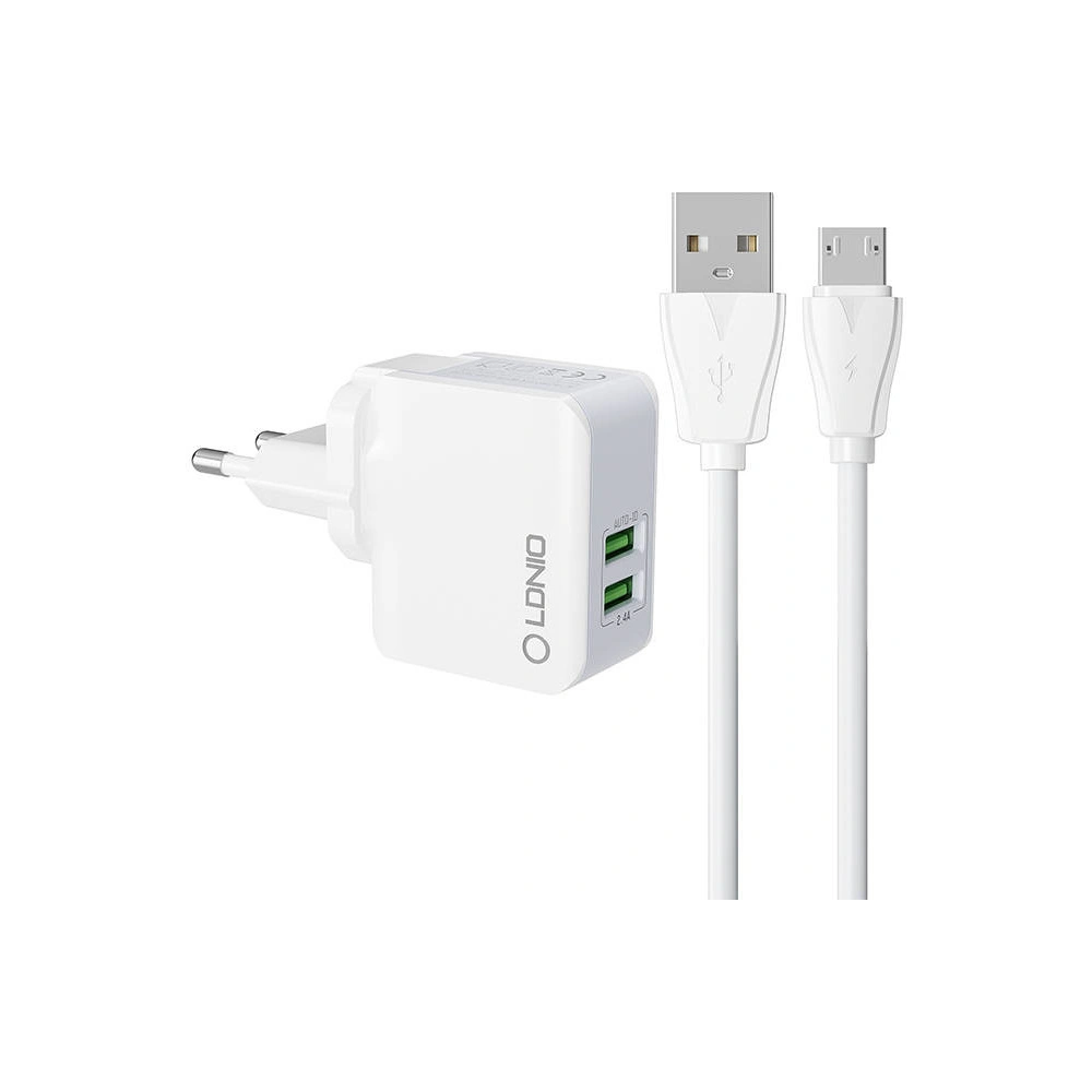 Hurtownia GSM - Încărcător de rețea LDNIO A2203 2xUSB-A + cablu microUSB - LDN127 - {ean13} - Hurt