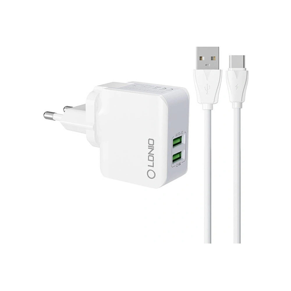 Hurtownia GSM - Încărcător de rețea LDNIO A2203 2xUSB-A + cablu USB-C - LDN128 - {ean13} - Hurt