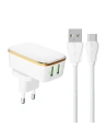 Hurtownia GSM - Ładowarka sieciowa LDNIO A2204 2xUSB-A + kabel USB-C - LDN131 - {ean13} - Hurt