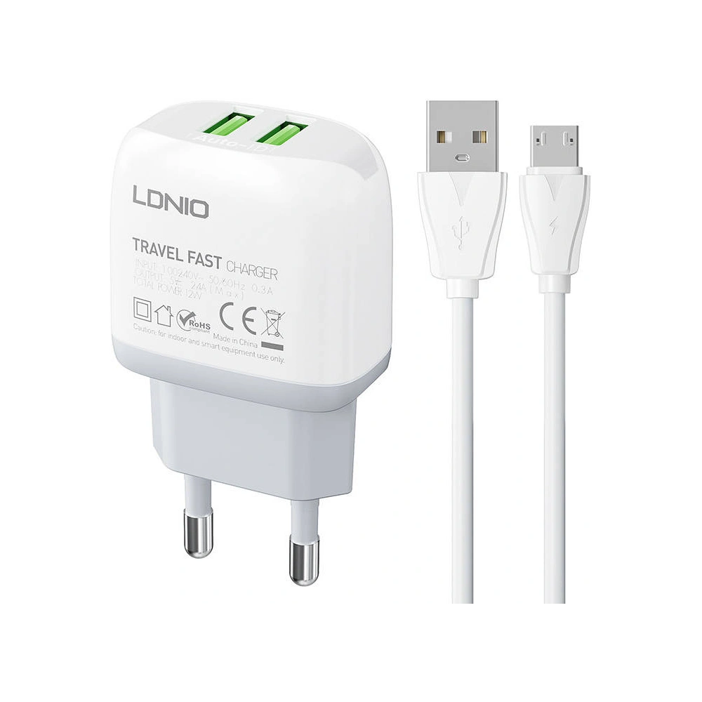 Hurtownia GSM - Netzteil LDNIO A2219 2xUSB-A + microUSB-Kabel - LDN133 - {ean13} - Hurt