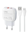 Încărcător de rețea LDNIO A2313C USB-A, USB-C 20W + cablu USB-A/Lightning